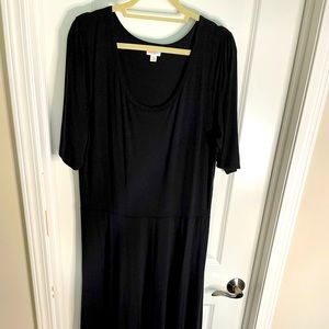 EUC 3XL Lularoe Ana Maxi dress, solid black.